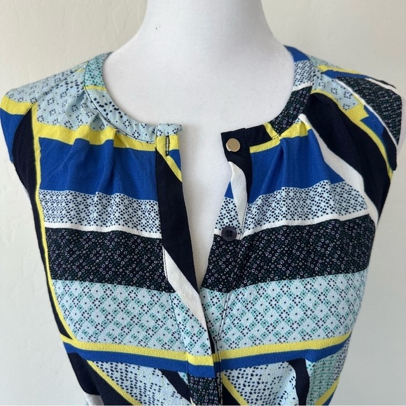 Marcs Geometric Quilt Patchwork Button Down Sleeveless Midi Dress Size 6 - Picture 6 of 12